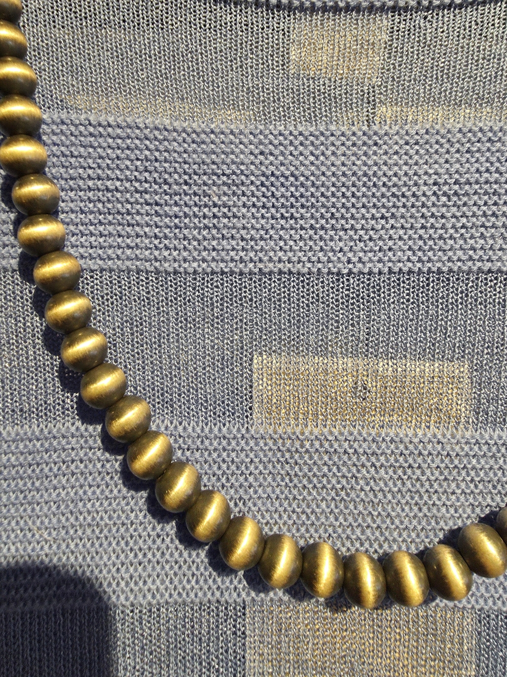 Matte Silver Machine Made Beaded Necklace